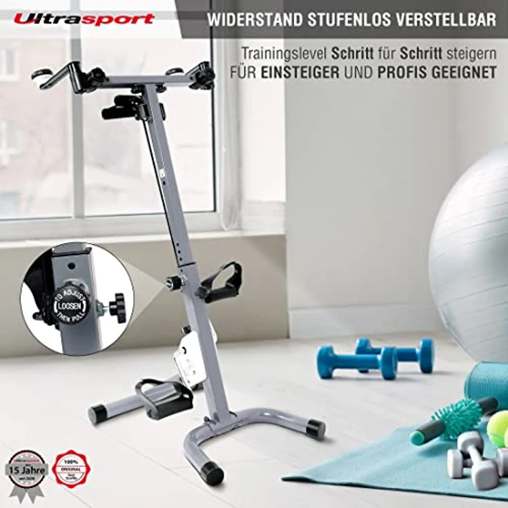 Ultrasport 3-in-1 Trainer für Arme, Oberkörper und Beine, inklusive Trainingsbändern, einfache Nutzung auch vom Stuhl/Sofa aus, gelenkschonendes Ganzkörpertraining, klappbar – Bild 5