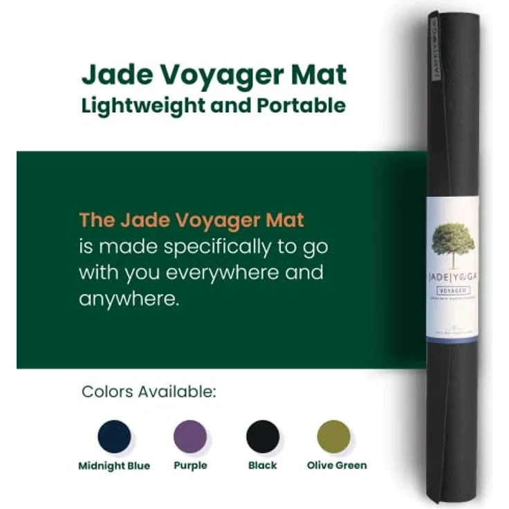 JadeYoga Matte Voyager black Einheitsgröße, rutschfest und nachhaltig hergestellt – Bild 2