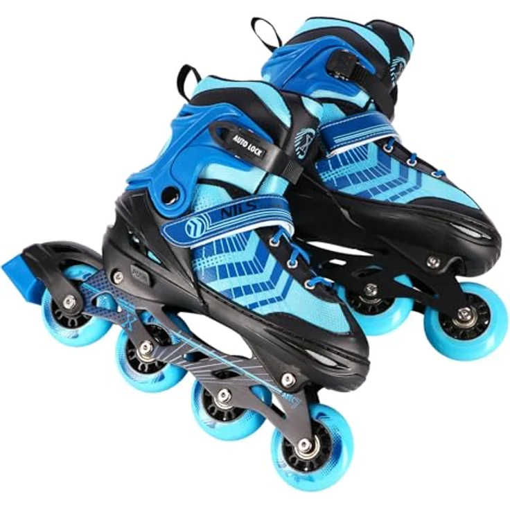 Nils Extreme Nh18192A Schwarz-Blau Gr.s(29-33) Schlittschuhe 4In1 – Bild 6