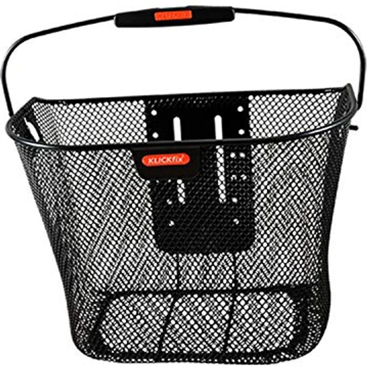 KlickFix Farradtasche Uni Korb, Feinmaschiger Lenkerkorb, Schwarz, 33 x 26 x 25cm, 16L Volumen, belastbar bis 7kg – Bild 4