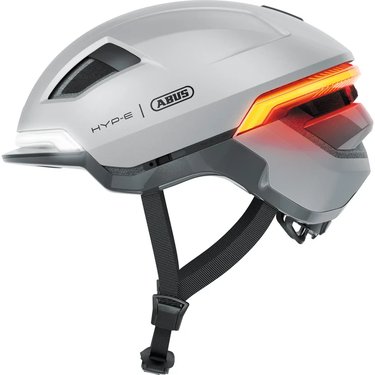 ABUS HYP-E Fahrradhelm, mit Frontlicht, Rücklicht und Blinklicht, geeignet für E-Bike und S-Pedelec, für Jugendliche und Erwachsene, ilber, Größe M (54-58 cm)