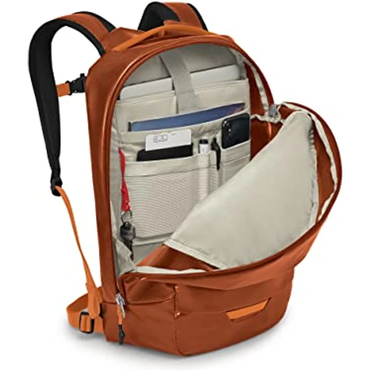 Osprey Transporter Panel Loader Backpack, Orange, One Size - Wanderrucksack mit internem Dokumentenfach und Wasserabweisung – Bild 3