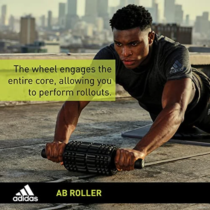 adidas Performance AB-Roller Adidas Training - Foam Ab Roller, Bauchtrainer für Zuhause - Robust & effektiv, weicher Schaumgriff, platzsparend & leicht transportierbar – Bild 3