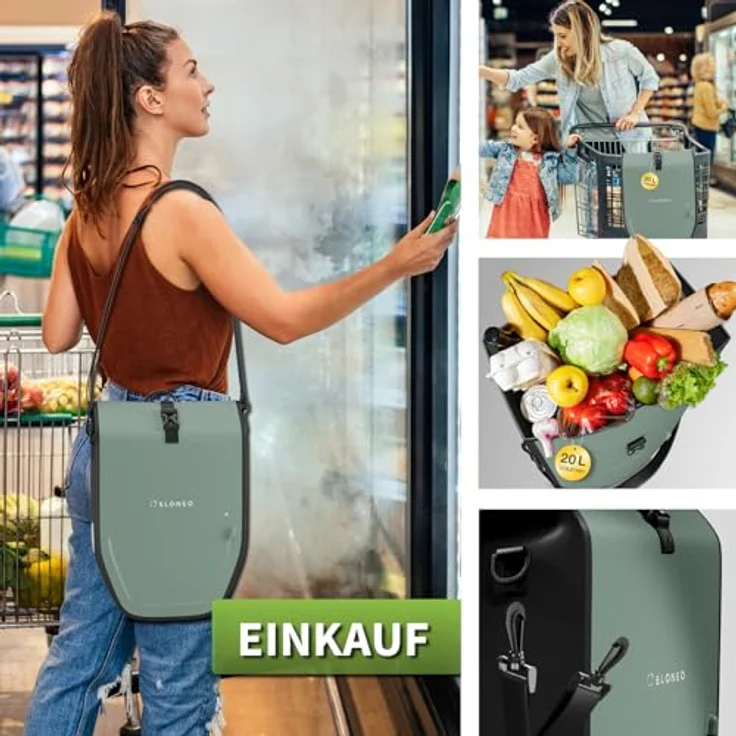 eloneo Fahrradtasche Gepäckträgertasche, wasserdicht mit LED, Kinderfahrradtasche – Bild 6