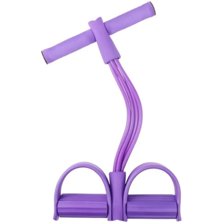 Owyee Bauchtrainer Pedal Zugseil, 6-teilige elastische Widerstandsbänder mit rutschfesten Griffen und Fußpedalen für Home-Workout, Fitness und Yoga – Bild 1