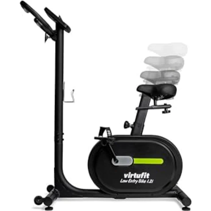 VirtuFit Low Entry Bike Heimtrainer Fahrrad 1.2i - Klappbar, Seniorengeeignet, Indoor mit niedrigem Einstieg, Schwarz – Bild 5