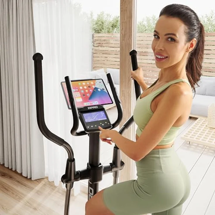ZIPRO Wave Crosstrainer für Zuhause - 32-Level Magnetwiderstand, Herzfrequenzsensoren, 16 Programme, Kinomap & Zwift Kompatibel, Integrierter Tablethalter, Einfache Montage, Perfekt für Heimfitness – Bild 2