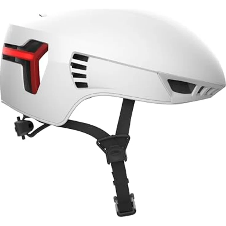 CRNK Genetic Alpha Fahrradhelm, Ultraleichter Rennradhelm mit LED-Beleuchtung, Aerodynamisch, Magnetverschluss, EPS+PC-Schutz, Weiß, Größe M – Bild 3