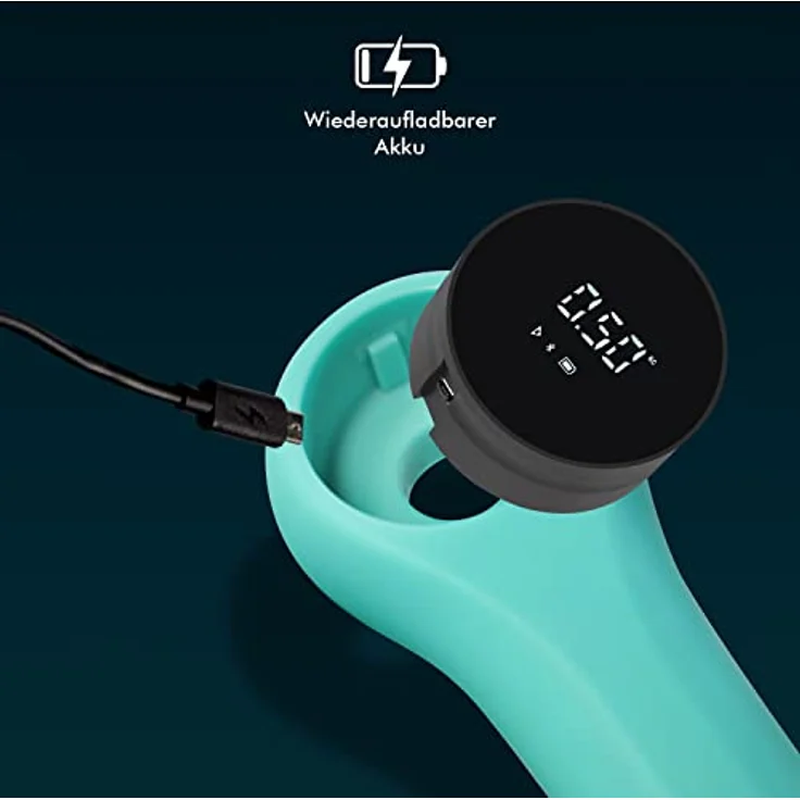 AsVIVA Smart Hantel 2er-Set KH3 Bluetooth Kurzhantel 0,5 kg – 1 kg mit Sensormodul App kompatibel Gymnastikhantel (Türkis/ 2 x 0,5 kg) – Bild 4