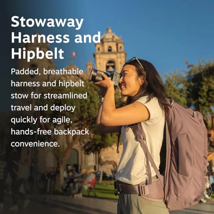 Osprey Fairview 40, Wanderrucksack in Cascade Blue-Torrent Blue, leicht und strapazierfähig mit verstaubaren Gurten und bequemer Passform – Bild 4