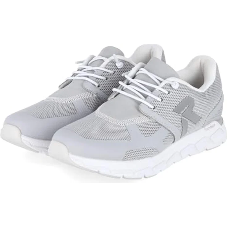 Rieker Preston Laufschuhe, taubengrau Textil mit Gummischnürung und herausnehmbarer MemoCup-Einlegesohle, Größe 43, Normalweite – Bild 3