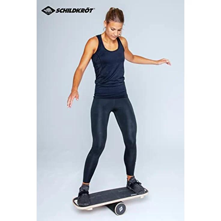 Schildkröt Wooden Balance Board aus Echtholz, Gleichgewichtsboard für Indoor-Surfen und Skaten, Core Trainer, rutschfeste Oberfläche – Bild 5