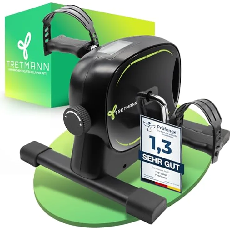 Neu Tretmann Basic Pedaltrainer Set -extra standfest & leise- inkl. Befestigungsband -DEKRA Geprüft- Beintrainer für Senioren Heimtrainer Mini Bike