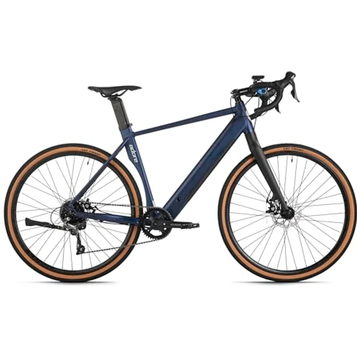 Adore E-Gravelbike 28" Alu GTR-770 Heckmotor 30NM / 10Ah Dunkelblau matt – Bild 1