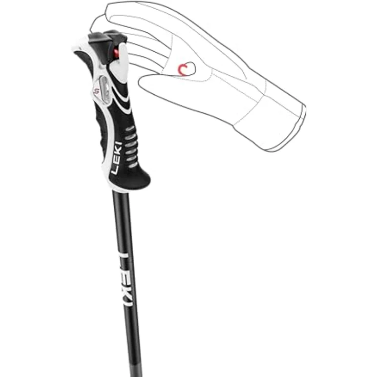 LEKI Bold Lite S Skistöcke, Aluminiumkonstruktion mit Trigger S Slalom Grip, Anthracite-Black-Bright Red, 115 cm – Bild 4