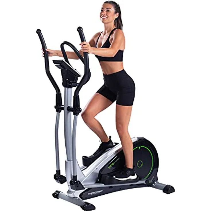 Christopeit Sport Crosstrainer-Ergometer Eco 2000 – Ellipsentrainer mit Eigenstrom-Generator, USB, Kinomap-App