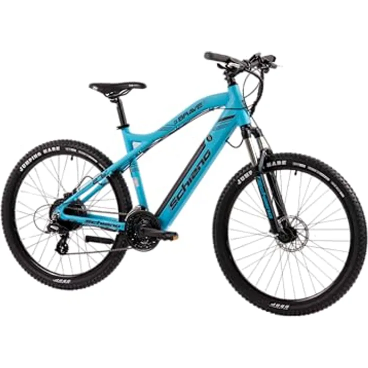 F.lli Schiano Braver, E Bike Mountainbike, 27.5 Zoll, 36V 11.6Ah Abnehmbarer Akku, Motor 250W 50Nm, Schwarz-Blau
