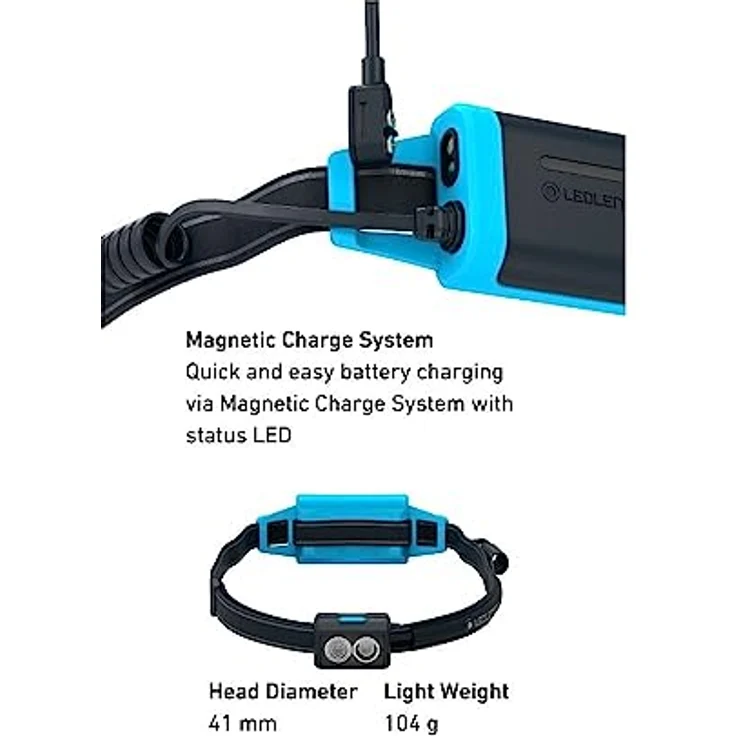 Ledlenser NEO5R, aufladbare Laufsport-Stirnlampe mit 600 lm, blau – Bild 3