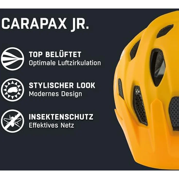 ALPINA SPORTS Carapax, Velohelm (51 - 56 cm) für Kinder, mit optimalem Schutz, leichtem Gewicht und guter Belüftung – Bild 2
