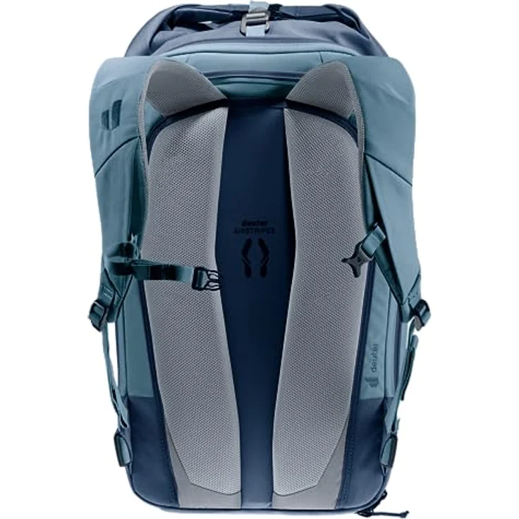 deuter Utilion 30 Roll-Top Rucksack mit Schuhfach, ergonomisch gepolsterte Schulterträger, Volumenerweiterung, schwarz – Bild 2