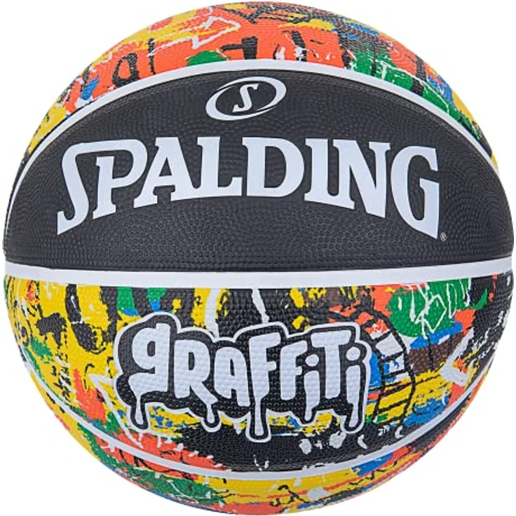 Spalding Graffiti Sz5 Basketball, Rainbow, aus Gummi mit besserem Halt