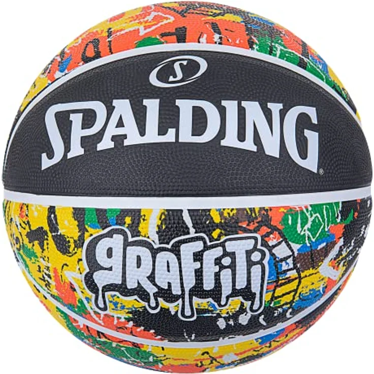 Spalding Graffiti Basketball, Size 7, Rainbow/Multicolor, Outdoor, Gummi mit besserem Halt