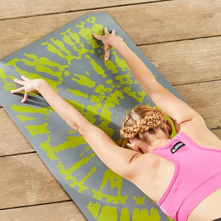 adidas Tie-Dye Yogamatte - Grau, 10 mm dickes NBR-Material, elastischer Schultertragegurt, umweltfreundlich  – Bild 5