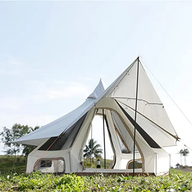 KINGCAMP Tipi Zelt Dschingis 320, Campingzelt für 2 Personen mit 3000 mm Wassersäule, integrierten Sonnensegeln und leichtem Packmaß – Bild 4