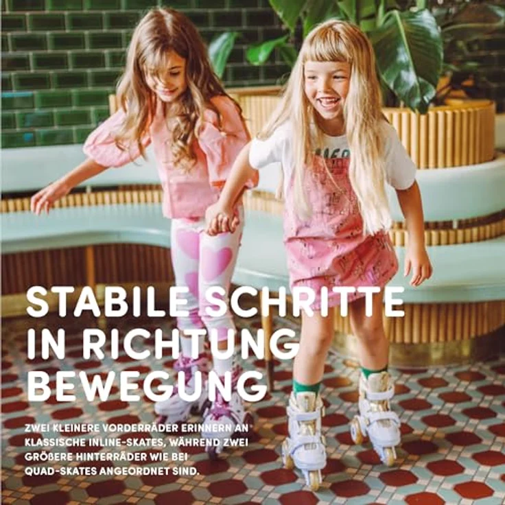 CARIBOO Einstellbare Kinder-Inlineskates Ballerina mit LED-Rädern, Hardshell-Konstruktion, Größenverstellbar 26-35 – Bild 8