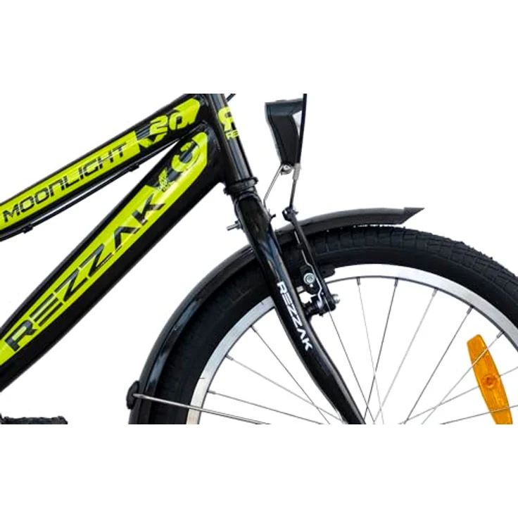 Rezzak 20 Zoll Fahrrad Kinderfahrrad Jungen Fahrrad 20 Zoll Rücktrittbremse RH 33 Schwarz Grün NEU-041, Cityrad mit Rücktrittbremse, Batteriebetriebene Lichter, Reflektoren, Klingel und bequemem Sattel – Bild 4
