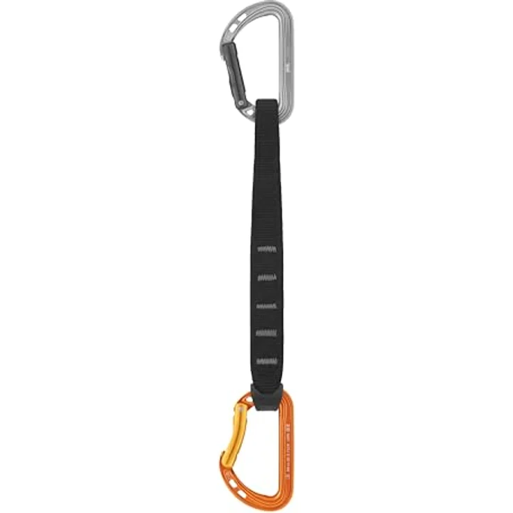 Petzl Spirit Express, Karabiner mit Keylock-System, orange/schwarz/grau, 25 cm, unisex Erwachsene – Bild 1