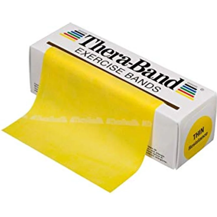 THERABAND Thera-Band Übungsband, 5,5 m leichtes Widerstandsband in gelb für Kraft- und Flexibilitätstraining – Bild 1