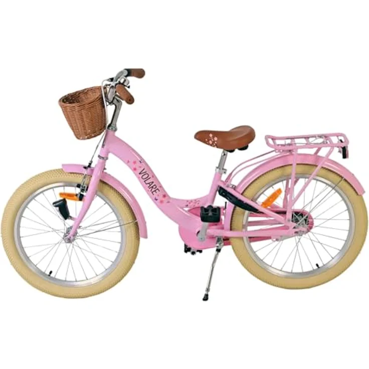 Volare Blossom Kinderfahrrad für Mädchen, 20 Zoll in Pink, Vorderradbremsen, Rücktrittbremse, geschlossener Kettenschutz, inklusive Korb – Bild 6