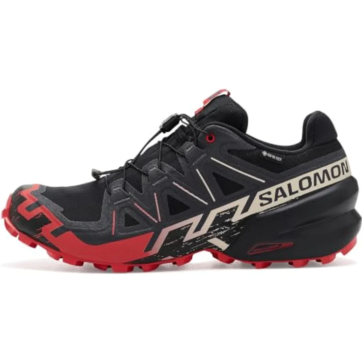 Salomon Speedcross 6 GTX, Laufschuh mit robustem Mesh-Obermaterial, Schnellschnürung und Contagrip Aussensohle, schwarz – Bild 4