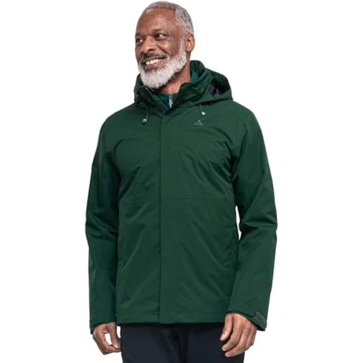 SCHÖFFEL Jacket Gmund M, wasser- und winddichte Skijacke aus VENTURI Ripstop Material, atmungsaktiv, dunkelgrün, Größe 56 – Bild 2