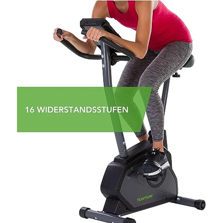 Tunturi Cardio Fit E30 Ergometer Heimtrainer - Fahrradtrainer - Fitnessfahrrad -Fahrradergometer - Hometrainer mit Handpulssensoren + Tablethalterung - Magnetbremssystem und LCD-Bildschirmanzeige – Bild 4