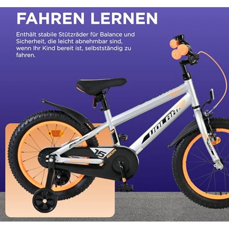 Volare Kindervelo 16", robustes Kinderfahrrad für Jungen und Mädchen – Bild 4