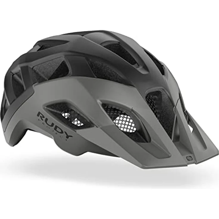 Rudy Project Crossway, MTB Fahrradhelm Lead/Black Matte S/M mit 23 Belüftungsöffnungen und integriertem Visier – Bild 1