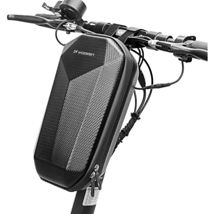 Wozinsky WSB2BK, wasserdichte Scooter Lenkertasche mit 4L Fassungsvermögen, schwarz, zur Montage am Lenker