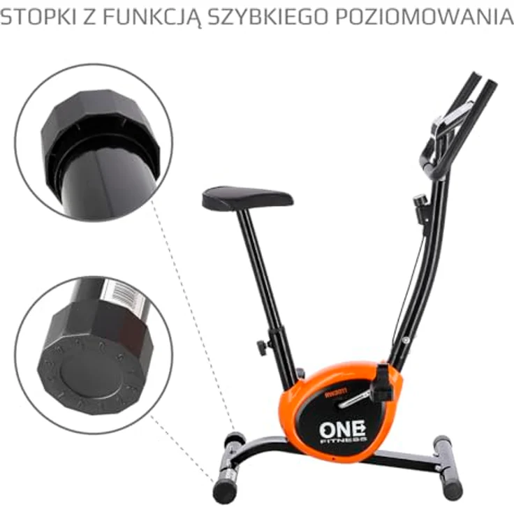 ONE FITNESS RW3011 Heimtrainer Fahrrad, Schwarz/Orange, Mechanischer Widerstand, Tablethalterung, Stufenlose Verstellbarkeit – Bild 7