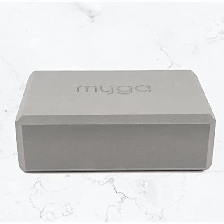 Myga Yoga Block, rutschfest & leicht, optimaler Support für Yoga und Pilates, ergonomisches Design, 23 cm x 14,5 cm x 7,7 cm, grau – Bild 3