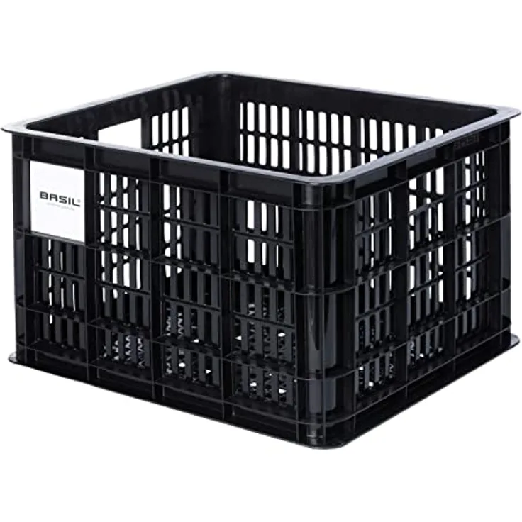 Basil Crate L Fahrradkorb, 40 l, schwarz, Kunststoff, 49,8x39x26,5 cm