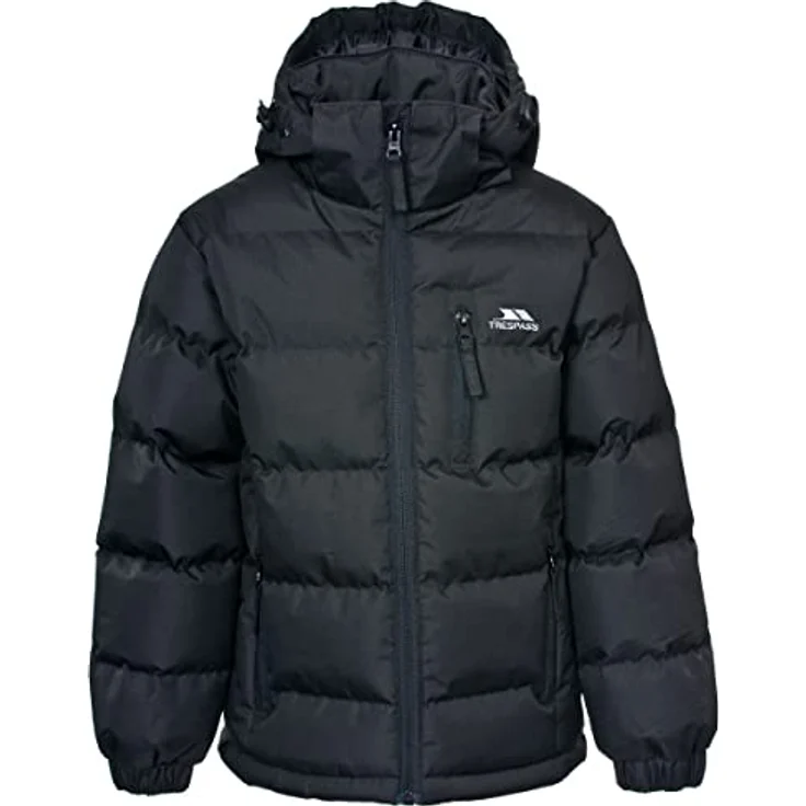 Trespass UTTP906 P, Männliche Steppjacke Schwarz, verstellbare Kapuze, drei Reißverschlusstaschen, elastische Bündchen – Bild 7