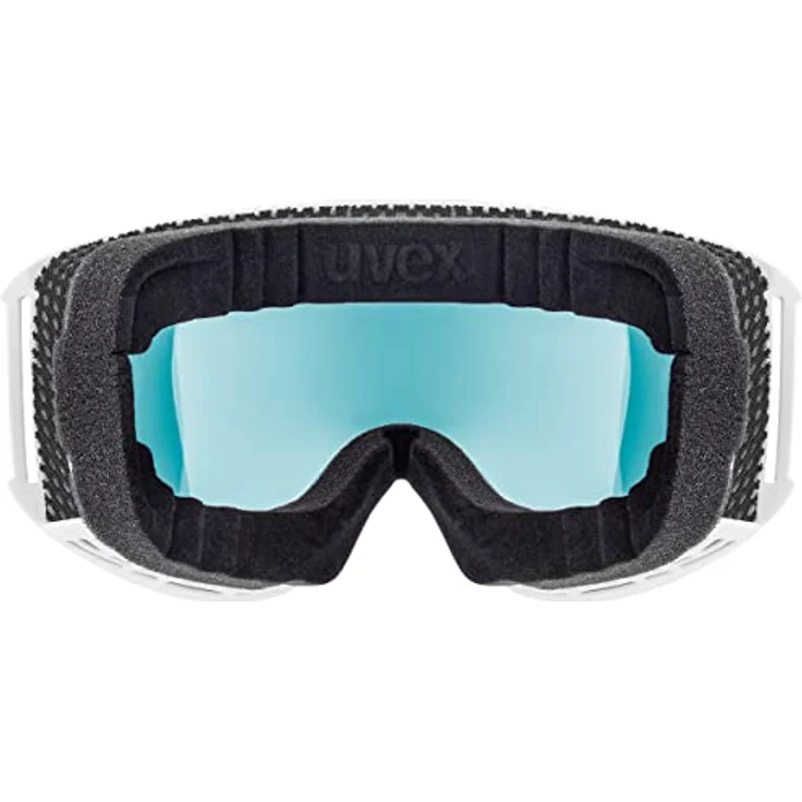 uvex topic FM sphere, Skibrille für Damen und Herren, beschlagfrei, verzerrungsfrei, weiß matt/orange-blau, One Size – Bild 3