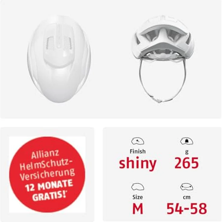 ABUS GameChanger 2.0 Rennradhelm, High Performance Aerohelm mit optimierter Aerodynamik und Belüftung, Größe M, Pure White – Bild 5