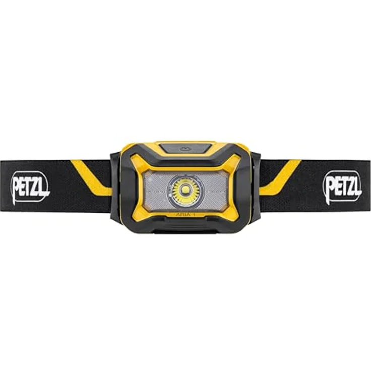 PETZL ARIA 1 Stirnlampe, Schwarz/Gelb, robust und wasserdicht (IP67), 450 lm, Hybrid-Konzept, Ein-Knopf-Steuerung – Bild 2