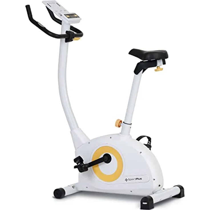 SportPlus COMPACT Heimtrainer Fahrrad, 24 Widerstandsstufen, integrierte Herzfrequenz-Messer & App kompatibel, Hometrainer