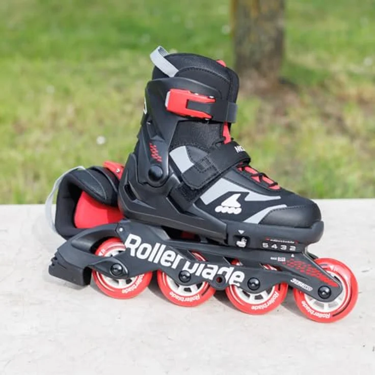 Rollerblade MICROBLADE, Inline-Skates für Jungen, verstellbar in 4 Größen, Schwarz/Rot, 28-32, für Stabilität und Komfort – Bild 5