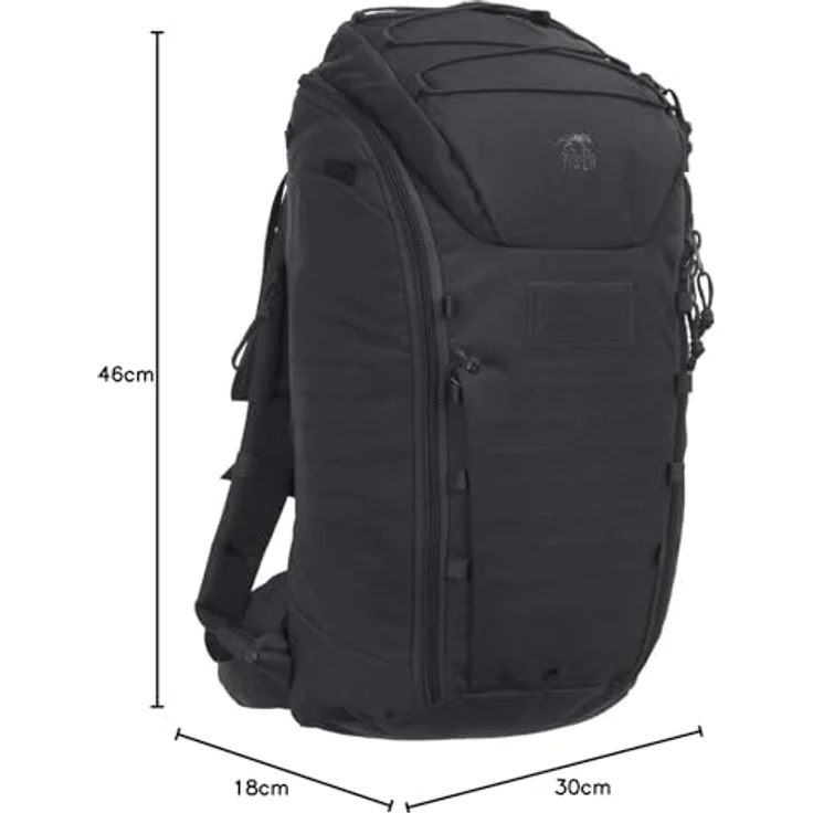 Tasmanian Tiger Unisex TT Modular 30 Rucksack, Schwarz, 45 cm, gepolstertes Tragesystem, abnehmbare Hüftflossen, MOLLE-Klettsystem, Innenkompression – Bild 5