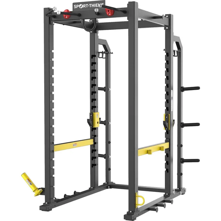 Sport-Thieme Multi-Rack "Pro 800", Kraftstation mit 28 höhenverstellbaren J-Hooks und Safety Bars, schwarz